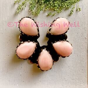 Dainty Pink Conch Naja Sterling Silver Ring Size 6